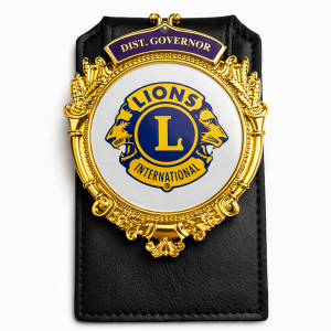 Metal badge for dg