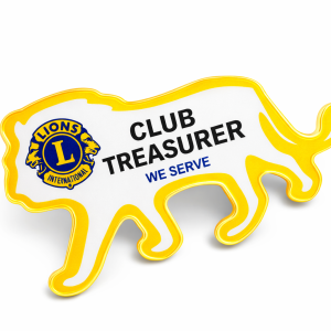 Acrylic badge treasurer